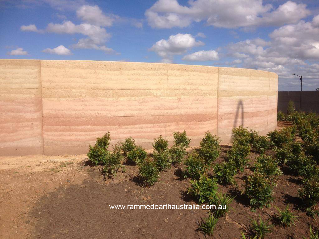 Curved Rammed Earth Walls