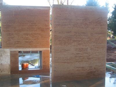 During Rammed Earth Construction