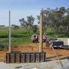 Set up first lift of rammed earth formwork
